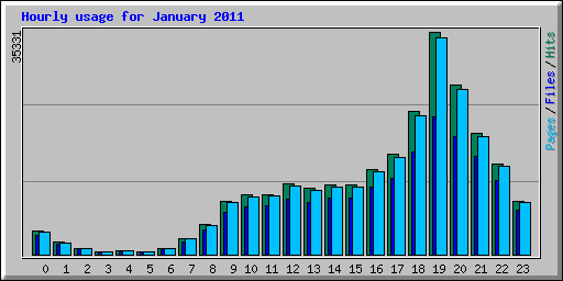 Hourly usage for January 2011