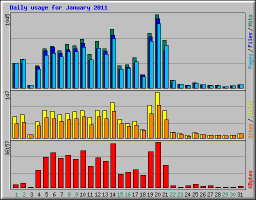 Daily usage for January 2011