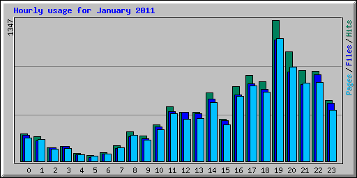 Hourly usage for January 2011